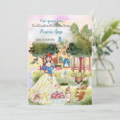 Princess Snowy Birthday Aquarell Einladung (Stehend Vorderseite)