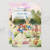 Princess Snowy Birthday Aquarell Einladung (Vorne/Hinten)