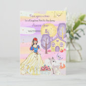 Princess Snowy Birthday Einladung (Stehend Vorderseite)
