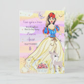 Princess Snowy Birthday Einladung (Stehend Vorderseite)