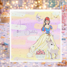 Princess Snowy Birthday Paper Napkin
