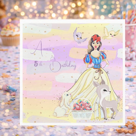 Princess Snowy Birthday Paper Napkin Serviette
