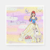 Princess Snowy Birthday Paper Napkin Serviette (Vorderseite)