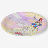 Princess Snowy Birthday Papiertafel Pappteller (Schrägansicht)