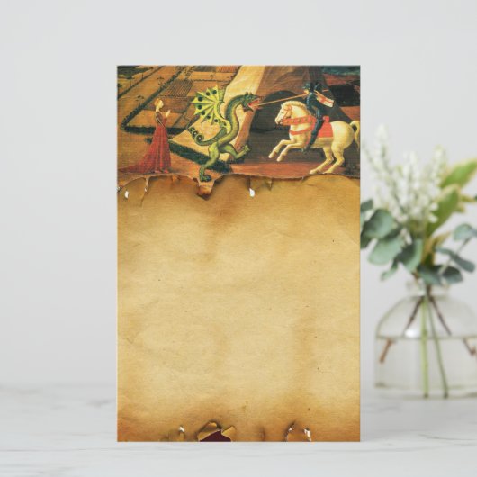 PRINCESS ST.GEORGE AND DRAGON, Brown Parchment Briefpapier (Stehend Vorderseite)