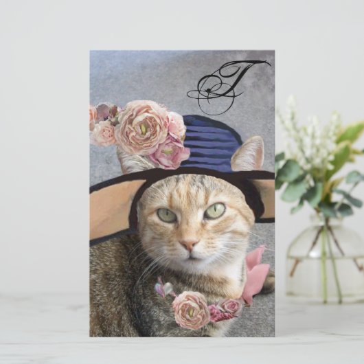 PRINCESS-STATUS/ELEGANTE KATZE,GROSSE DIVA-HAT UND BRIEFPAPIER (Stehend Vorderseite)