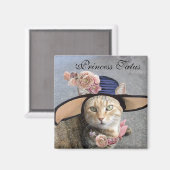 PRINCESS-STATUS/ELEGANTE KATZE,GROSSE DIVA-HAT UND MAGNET (Vorderseite/Rückseite)