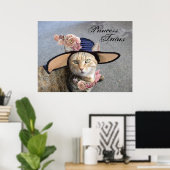 PRINCESS-STATUS/ELEGANTE KATZE,GROSSE DIVA-HAT UND POSTER (Heimbüro)