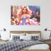 Princess Stretched Canvas Print Leinwanddruck (Insitu (Schlafzimmer))
