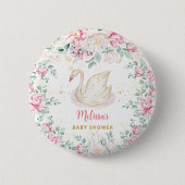Princess Swan Baby Shower Button (Vorderseite)