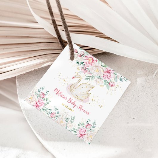 Princess Swan Baby Shower Geschenkanhänger