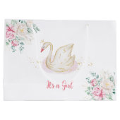 Princess Swan Baby Shower Große Geschenktüte (Rückseite)
