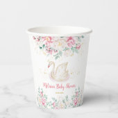 Princess Swan Baby Shower Pappbecher (Rückseite)