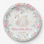 Princess Swan Baby Shower Pappteller (Vorderseite)