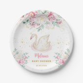 Princess Swan Baby Shower Pappteller (Vorderseite)