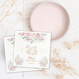 Princess Swan Baby Shower Serviette