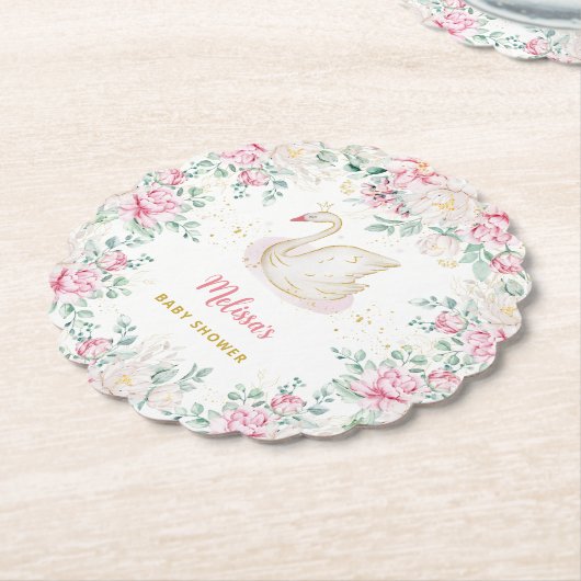 Princess Swan Baby Shower Untersetzer (angewinkelt)