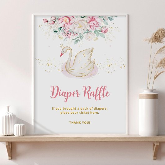 Princess Swan Diaper Raffle Poster