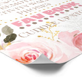 Princess Swan First Birthday Meilstone Board Poster (Ecke)