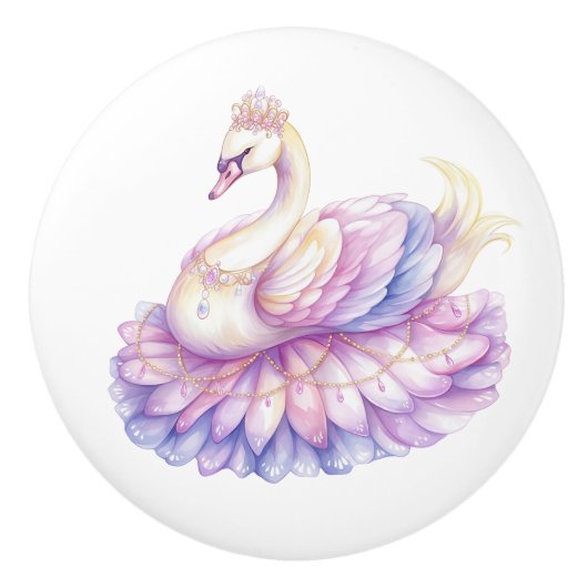 Princess Swan Girl's Keramik Knob Keramikknauf (Vorderseite)