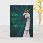 Princess Swan Greeting Card Karte (Gelbe Blume)