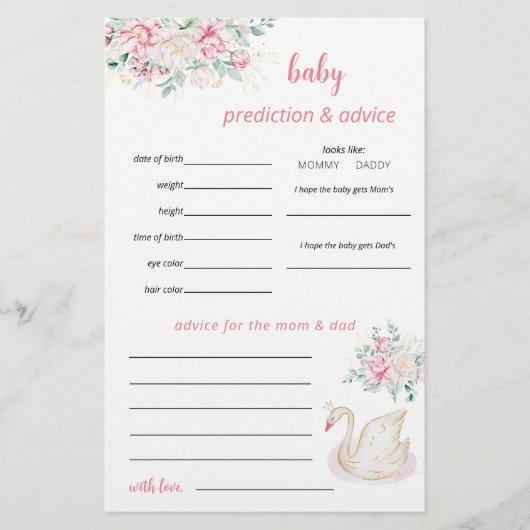 Princess Swan Predictions Game Flyer (Vorne)