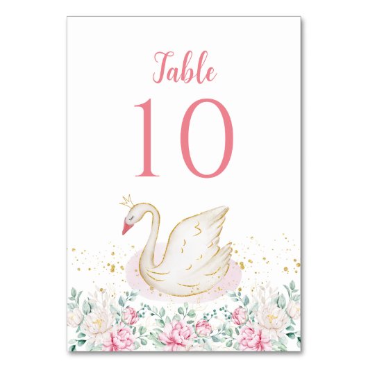 Princess Swan Tischnummer (Rückseite)