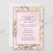 Princess Sweet 16 sepia Gold Blush Pink Party Einladung (Rückseite)