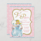 Princess Tea Party Einladung (Vorne/Hinten)