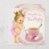 Princess Tea Party Einladung (Vorne/Hinten)
