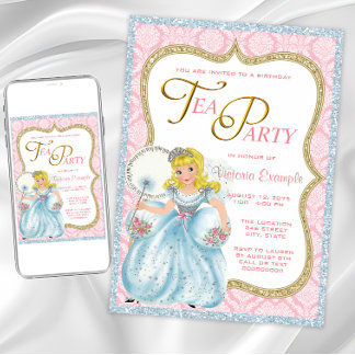 Princess Tea Party Einladung