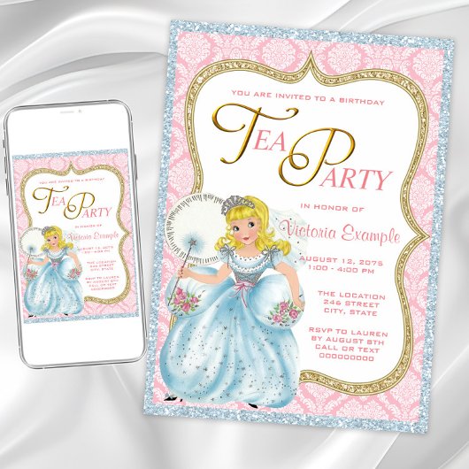 Princess Tea Party Einladung