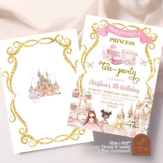 Princess Tea Party Einladung