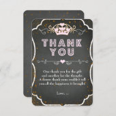 PRINCESS TEA PARTY Geburtstag Glitzer Danke Karte (Vorne/Hinten)