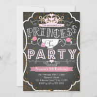 PRINCESS TEA PARTY Geburtstag Glitzer Einladungen