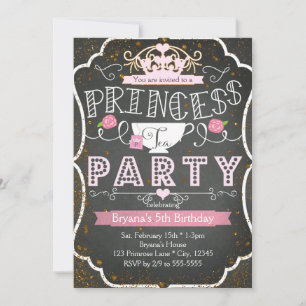 PRINCESS TEA PARTY Geburtstags-Einladungen mit Gli Einladung