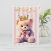 Princess Teddy Bear Dankeskarte (Stehend Vorderseite)