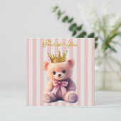 Princess Teddy Bear Thank you Dankeskarte (Stehend Vorderseite)