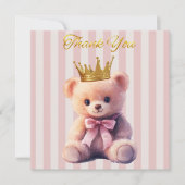 Princess Teddy Bear Thank you Dankeskarte (Vorderseite)