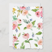 Princess Tee Party Birthday Floral Glitzer Einladung (Rückseite)