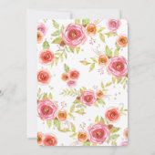 Princess Tee Party Birthday Floral Glitzer Einladung (Rückseite)