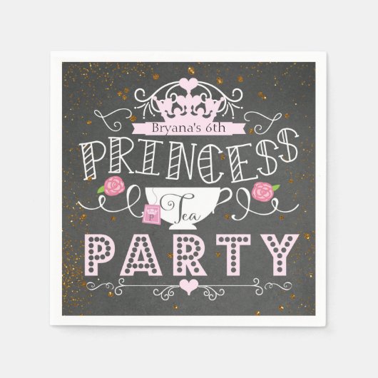 PRINCESS TEE PARTY Chalkboard Party Serviette (Vorderseite)
