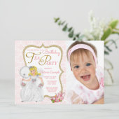 Princess Tee Party Geburtstagsparty Einladung (Stehend Vorderseite)