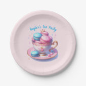 Princess Tee Party mit Macaroons Pappteller (Vorderseite)