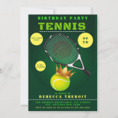 Princess Tennis Geburtstagsparty Einladungen (Vorderseite)