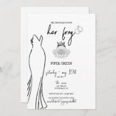 Princess & The Frog - B&W - Brautparty Einladung (Vorne/Hinten)