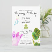 Princess & The Frog - Colour - Paare Dusche einlad Einladung (Stehend Vorderseite)