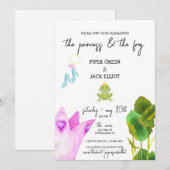 Princess & The Frog - Colour - Paare Dusche einlad Einladung (Vorne/Hinten)