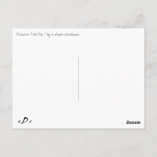 Princess & the Pea Postkarte (Rückseite)