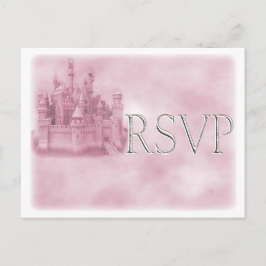Princess Theme Wedding RSVP Postkarten (Vorderseite)
